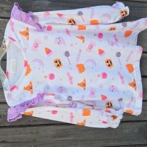 Kids Halloween Rashguard with Ruffle Sleeves